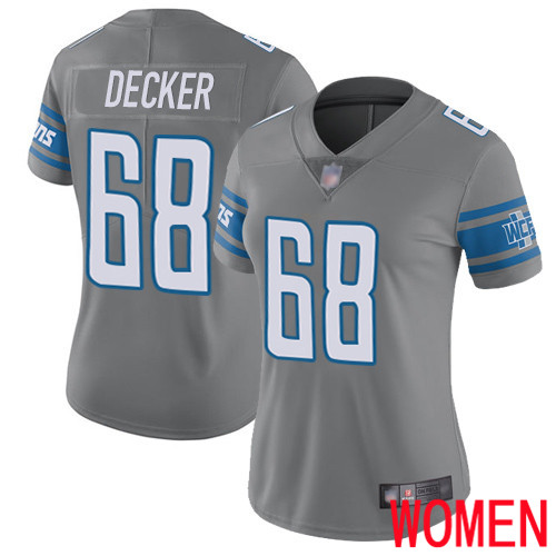 Detroit Lions Limited Steel Women Taylor Decker Jersey NFL Football #68 Rush Vapor Untouchable